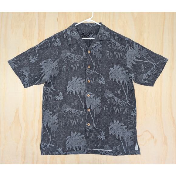 Maui Jim Other - Maui Jim Men’s Medium Hawaiian Shirt Silk Jacquard Tropical Palm Tree Surfer